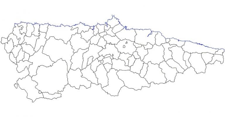 Mapa político de Asturias