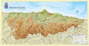 Mapa físico Asturias